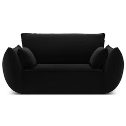 Mazzini Sofas Fauteuils^Fauteuil Velours Vanda noir - 128x100x85 cm