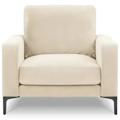 Fauteuil Velours Venus beige clair - 92x92x90 cm-Mazzini Sofas Hot