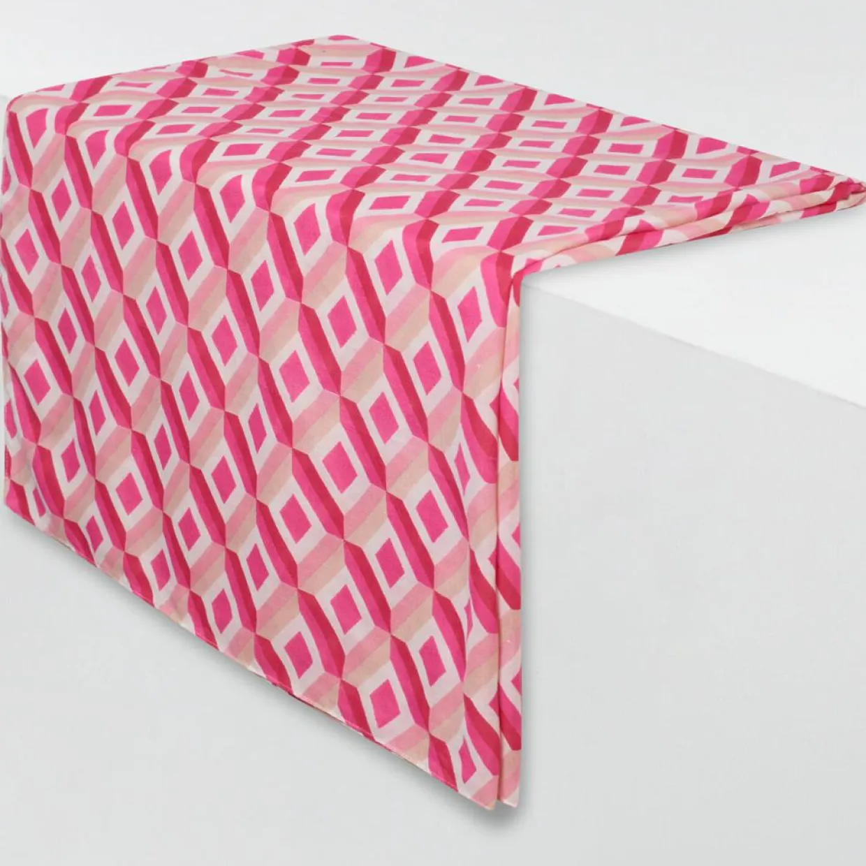 Foulard Adel imprimé graphique rose - 105x180 cm-Caroll Discount