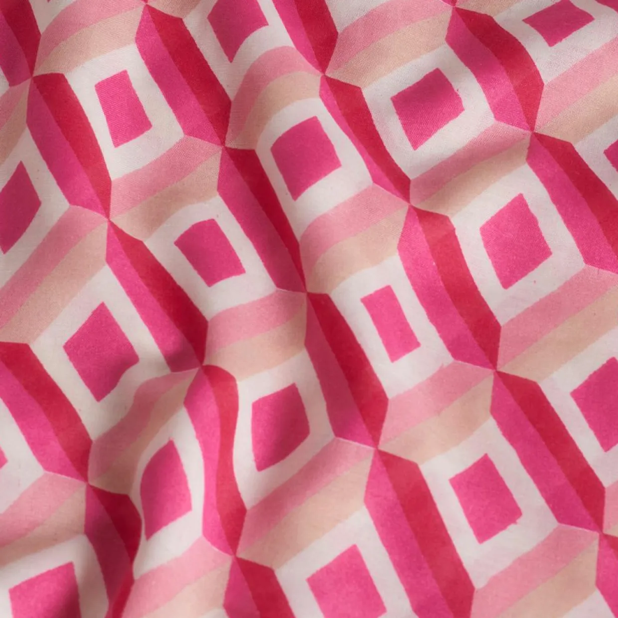 Foulard Adel imprimé graphique rose - 105x180 cm-Caroll Discount