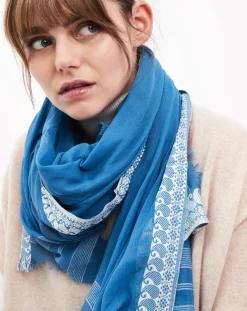 Femme Petrusse Echarpes, Foulards^Foulard en Coton & Viscose Solila bleu - 120x180 cm