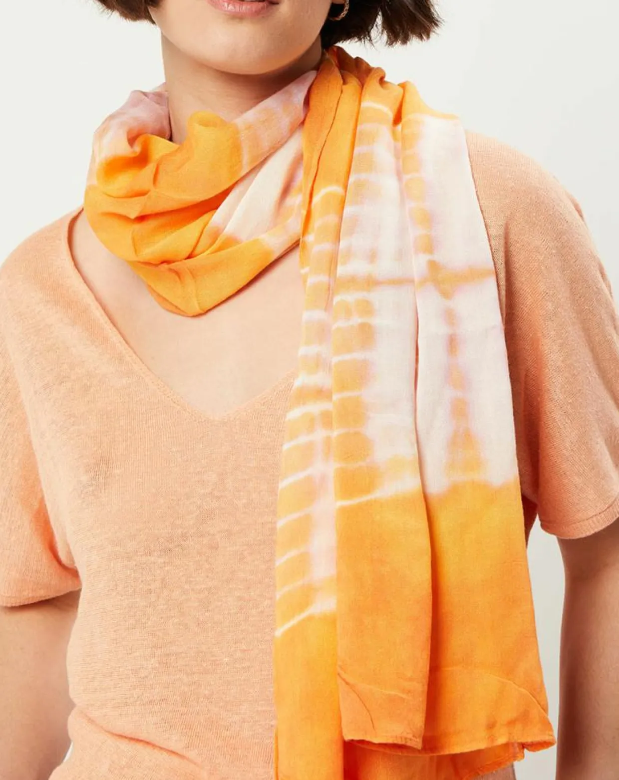 Femme Caroll Echarpes, Foulards^Foulard Livia tie and dye orange - 184x74 cm