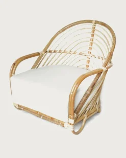 Uniqka Fauteuils^Gaia - Fauteuil en rotin tressé et coussin Blanc
