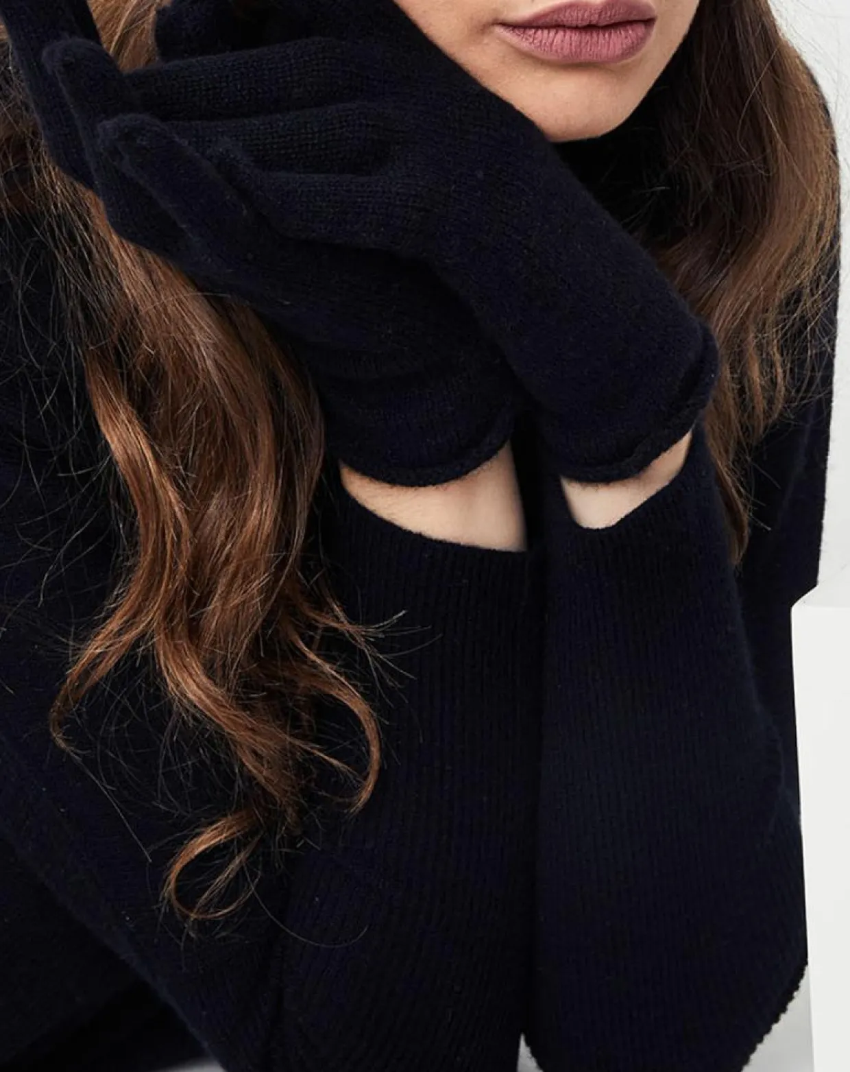 Femme Cashmere Tribu Gants, Moufles^Gants 100% Cachemire Garance noirs