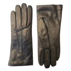 Femme Maison Fabre Gants, Moufles^Gants en Cuir d'Agneau doublés Laine Valmy noirs
