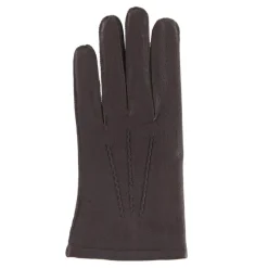 Gants en Cuir d'Agneau doublure textile marron-Georges morand New