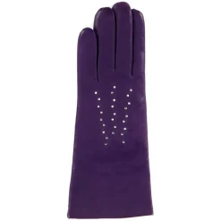 Femme Maison Fabre Gants, Moufles^Gants en Cuir d'Agneau doublure Laine Theresa violets
