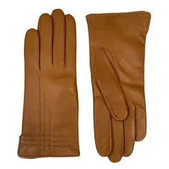 Gants en Cuir d'Agneau doublés Laine Ava camel-Maison Fabre Sale