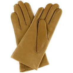 Femme Maison Fabre Gants, Moufles^Gants en Cuir d'Agneau doublure Laine Waves chameau clair