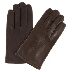 Gants en Cuir d'Agneau doublure Textile marron-Georges morand Online