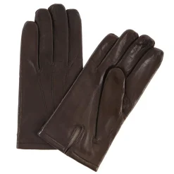 Gants en Cuir d'Agneau doublure Textile marron-Georges morand Online