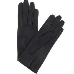 Gants en Cuir d'Agneau doublure Textile Fanny noirs-Maison Fabre Outlet
