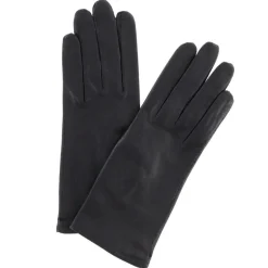 Gants en Cuir d'Agneau doublure Textile Fanny noirs-Maison Fabre Outlet