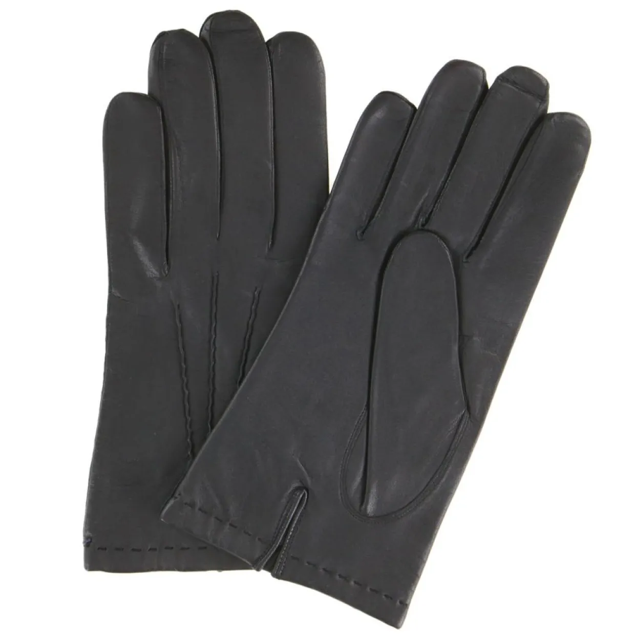 Gants en Cuir d'Agneau doublure Laine & Coton noirs-Georges morand New