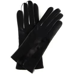 Femme Maison Fabre Gants, Moufles^Gants en Cuir d'Agneau doublure Laine Heritage Valois noirs