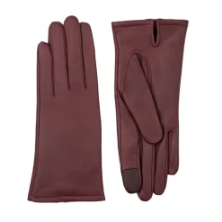 Femme Maison Fabre Gants, Moufles^Gants en Cuir d'Agneau doublés Polaire Valois vin