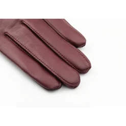 Femme Maison Fabre Gants, Moufles^Gants en Cuir d'Agneau doublés Polaire Valois vin