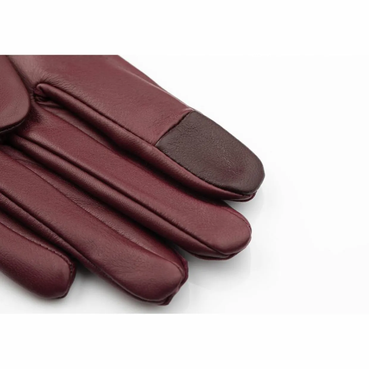 Femme Maison Fabre Gants, Moufles^Gants en Cuir d'Agneau doublés Polaire Valois vin