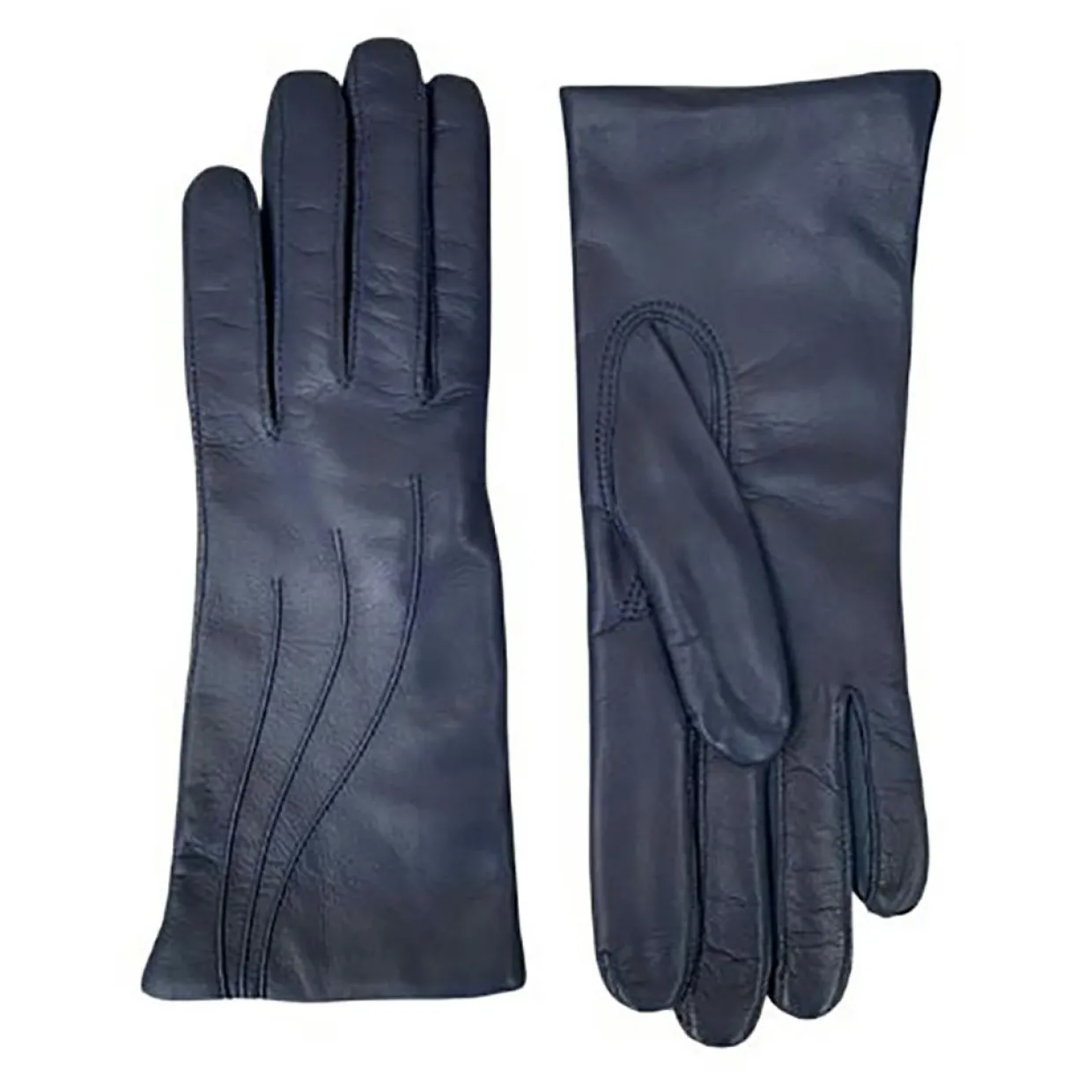 Femme Maison Fabre Gants, Moufles^Gants en Cuir d'Agneau Waves bleu jean