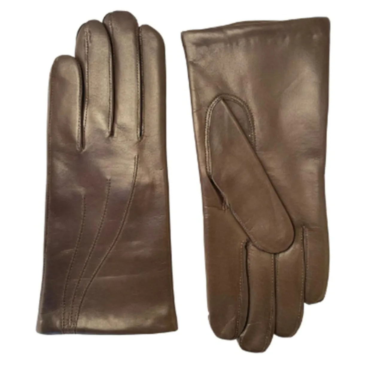 Femme Maison Fabre Gants, Moufles^Gants en Cuir d'Agneau Waves taupe foncé