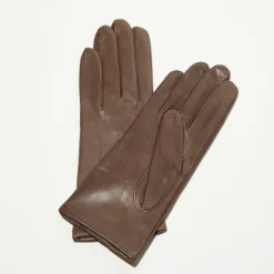 Femme Maison Fabre Gants, Moufles^Gants en Cuir d'Agneau Waves taupe foncé