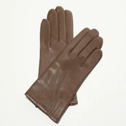 Femme Maison Fabre Gants, Moufles^Gants en Cuir d'Agneau Waves taupe foncé