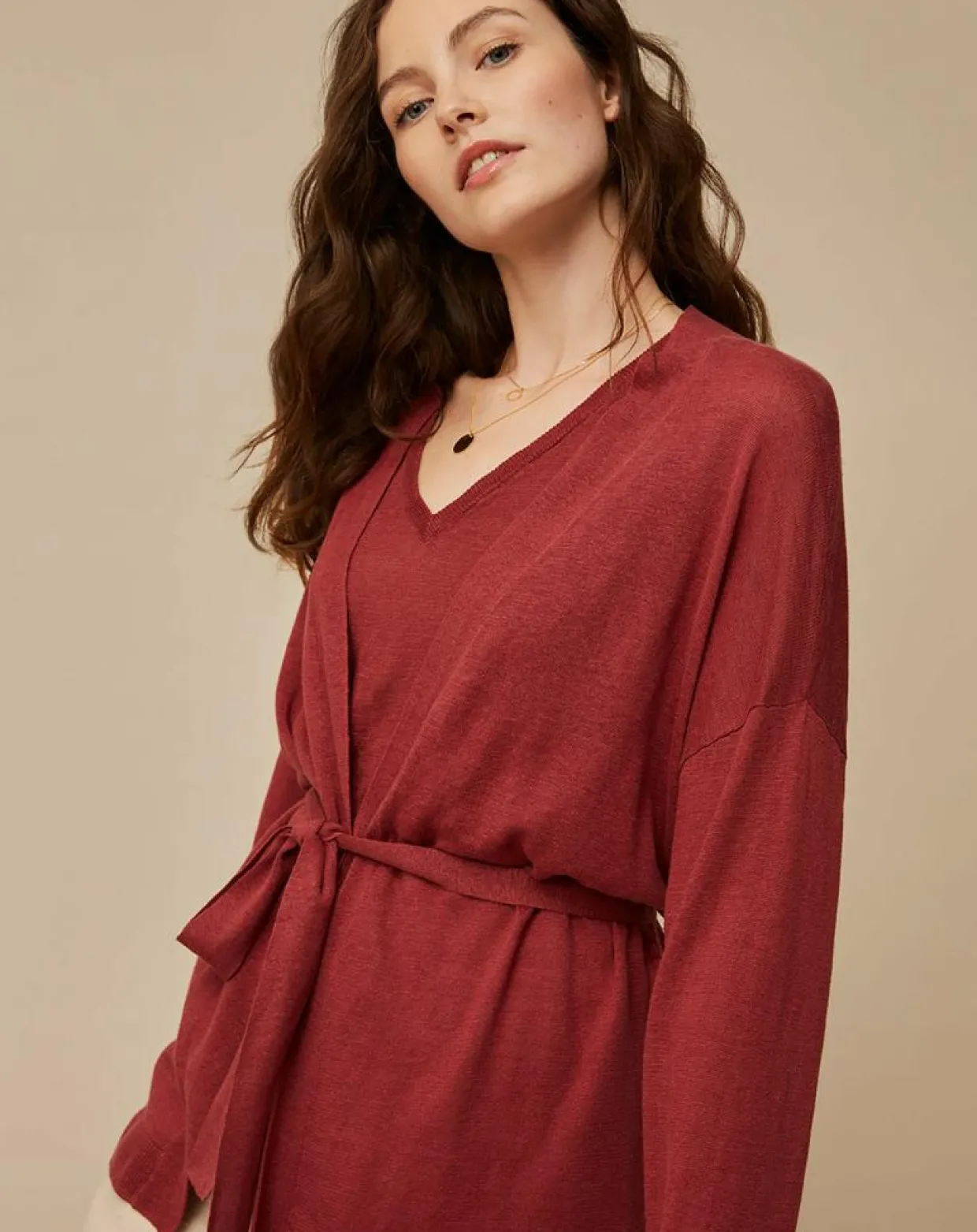 Femme Harris Wilson Gilets Et Cardigans^Gilet 100% Lin Therence terracotta