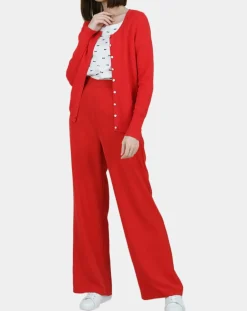 Femme Molly Bracken Gilets Et Cardigans^Gilet uni boutonnée rouge