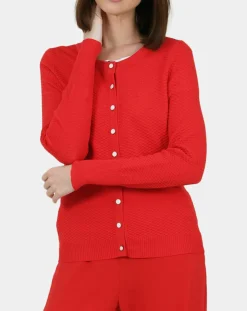 Femme Molly Bracken Gilets Et Cardigans^Gilet uni boutonnée rouge