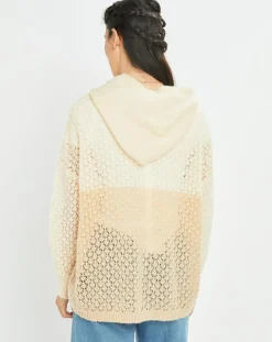 Gilet ajouré en Mohair mélangé Milane abricot/écru-Lauren Vidal Best