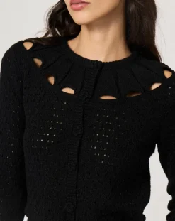 Gilet ajouré Pointelle noir-Manoush Hot