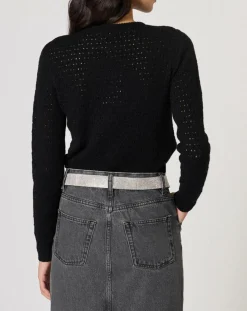 Gilet ajouré Pointelle noir-Manoush Hot