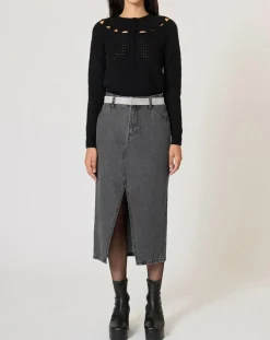 Gilet ajouré Pointelle noir-Manoush Hot