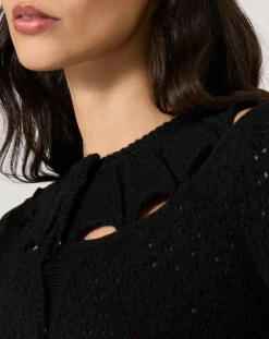 Gilet ajouré Pointelle noir-Manoush Hot