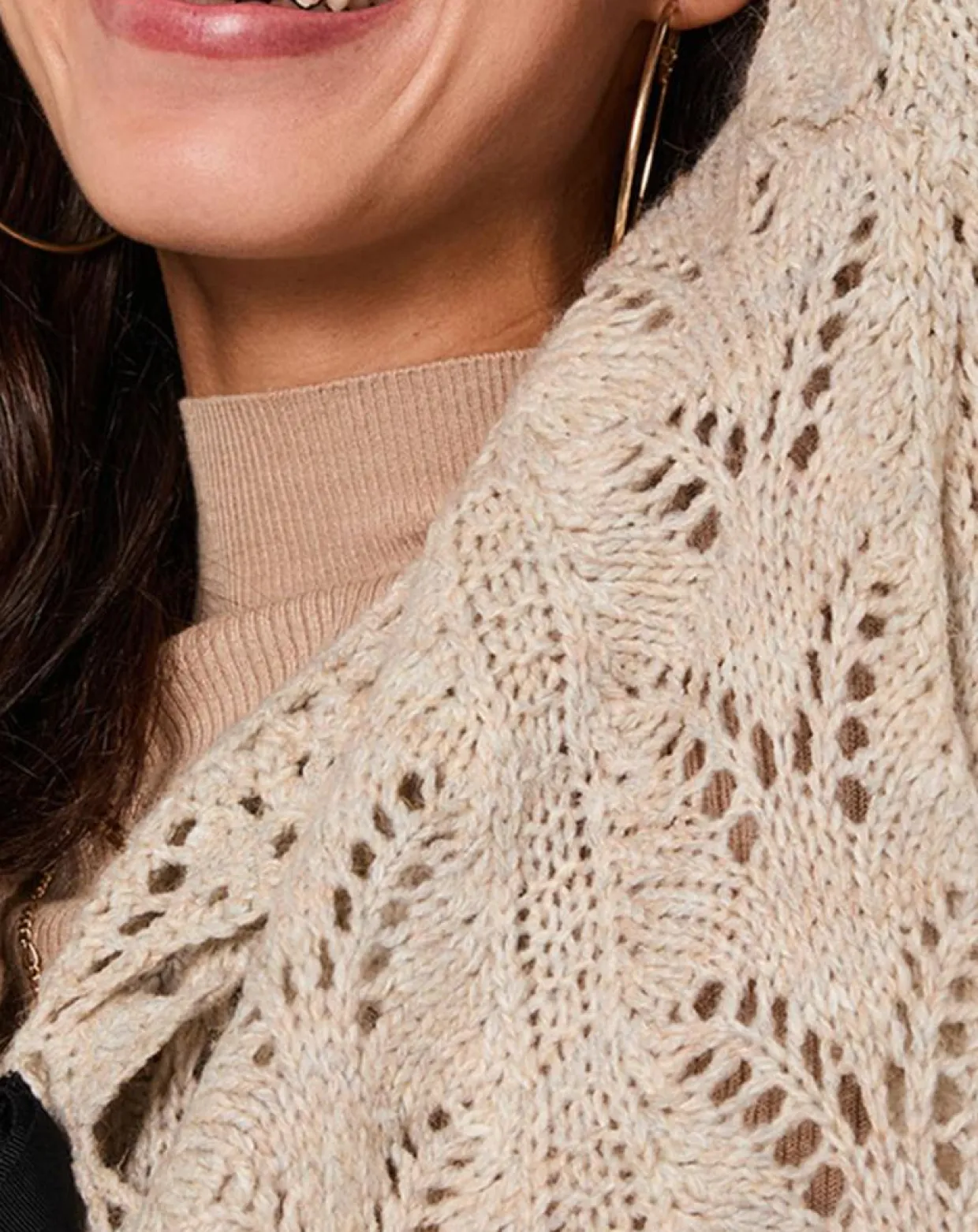 Femme Manoush Gilets Et Cardigans^Gilet ajouré Vintage beige