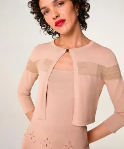 Gilet Albertine col rond rose poudre-Rodier Hot