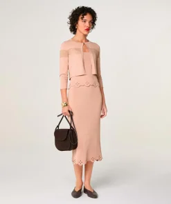Gilet Albertine col rond rose poudre-Rodier Hot