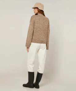 Gilet Alegria col V chiné marron-Rodier Best