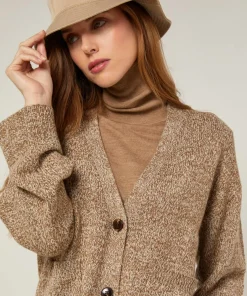 Gilet Alegria col V chiné marron-Rodier Best