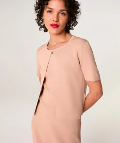 Gilet Allison col rond rose poudre-Rodier Clearance