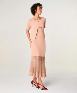 Gilet Allison col rond rose poudre-Rodier Clearance