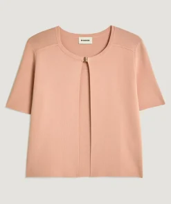 Gilet Allison col rond rose poudre-Rodier Clearance
