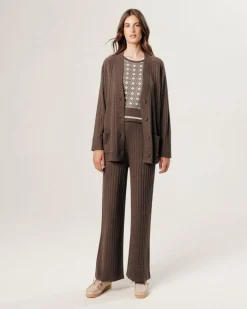 Femme Rodier Gilets Et Cardigans^Gilet Anjelica en côtes marron havane