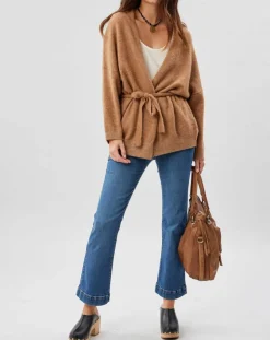 Gilet ceinturé Ciara santal-Lauren Vidal Outlet