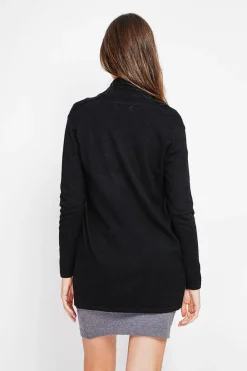 Gilet col châle noire-C&Jo Outlet