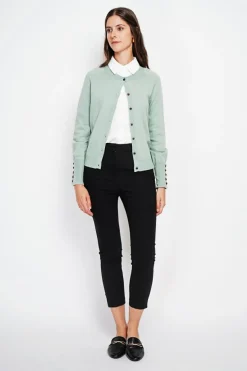 Gilet col ras du cou jade-Assuili Outlet