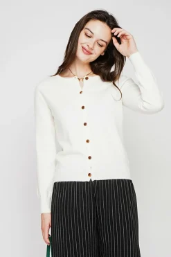 Femme C&Jo Gilets Et Cardigans^Gilet col ras du cou naturel