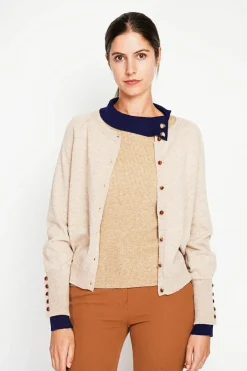 Gilet col ras du cou nougat-Assuili Clearance