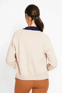 Gilet col ras du cou nougat-Assuili Clearance