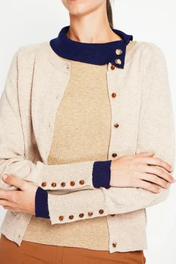 Gilet col ras du cou nougat-Assuili Clearance